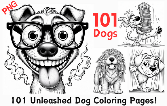 101 Unleashed Dog Coloring Pages Graphics
