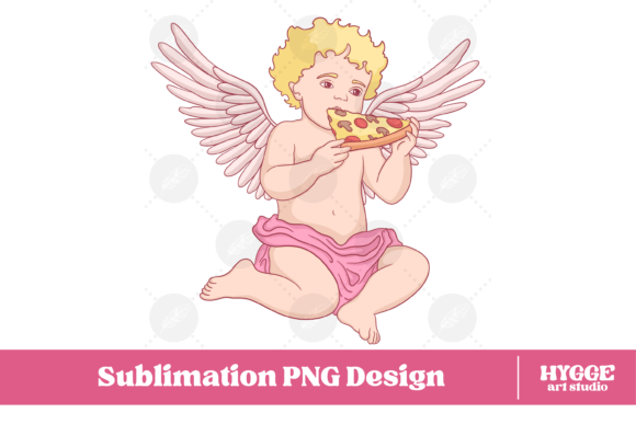 Cupid with Pizza PNG Funny Cupid PNG Graphics and Illustrations