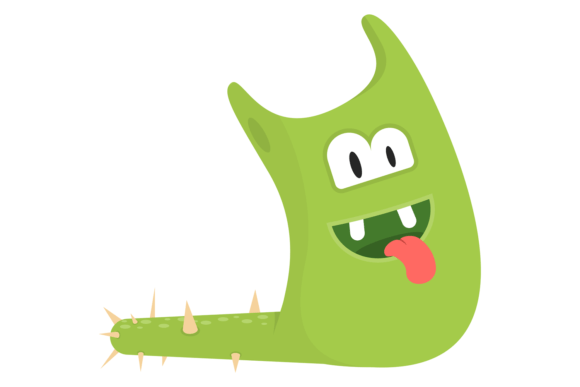 Funny Green Alien Creature. Fantasy Muta