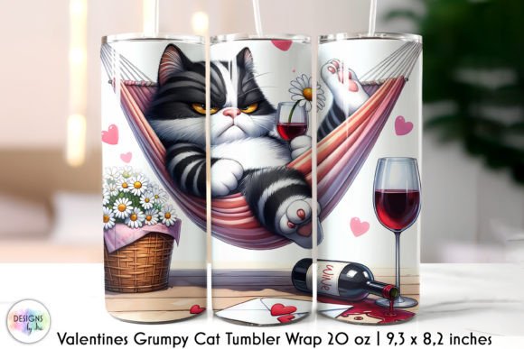 Funny Grumpy Cat Valentine Tumbler 20 Oz Graphics and Tumbler Wraps