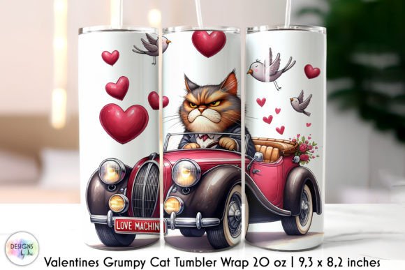 Funny Valentines Grumpy Cat Tumbler Wrap Graphics for Tumbler Wraps