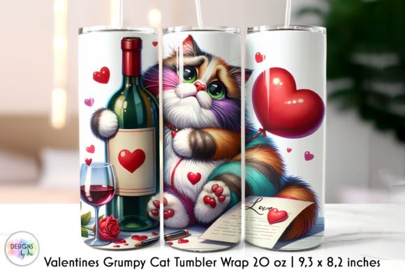 Grumpy Cat Valentines Tumbler Design Graphics and Tumbler Wraps