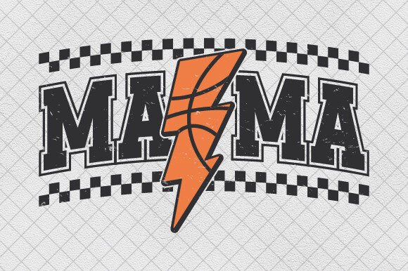 Lightning Bolt Basketball Mama Retro Mom