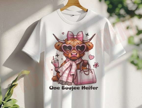 One Boujee Heifer Png, Highland Cow Png