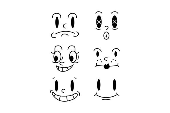 Reviewing Set Retro Cartoon Mascot Characters Fun