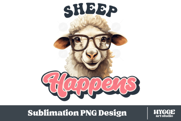 Sheep Happens Funny Farm Animals PNG Graphics and Illustrations Review
